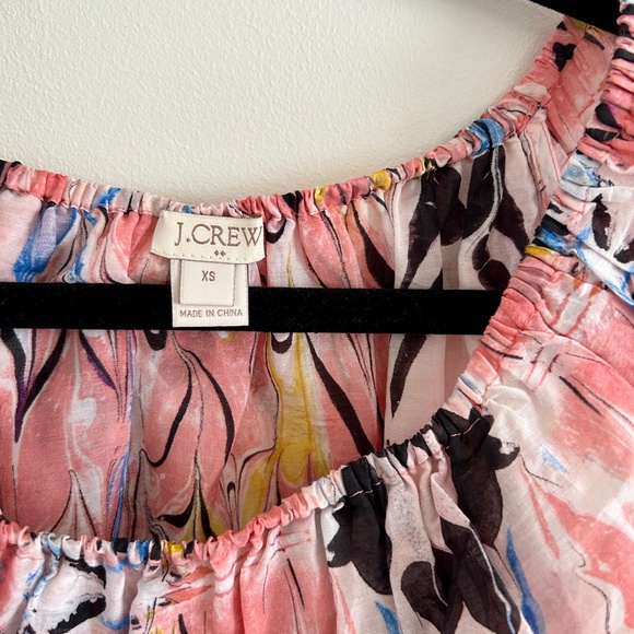 J. Crew Factory Off the Shoulder Ruffled Marble Print Top Size XS - Picture 6 of 9